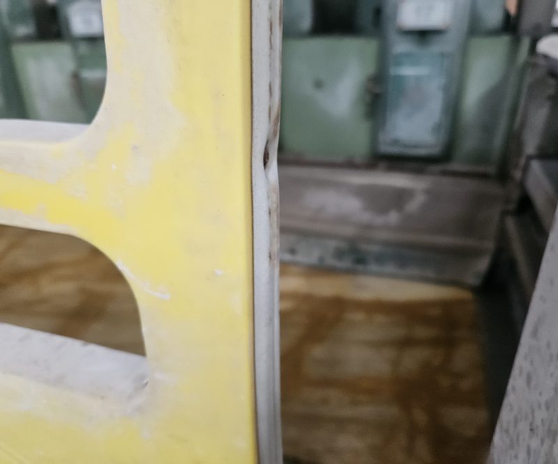 Finishing the edge — Giallo Siena marble in processing